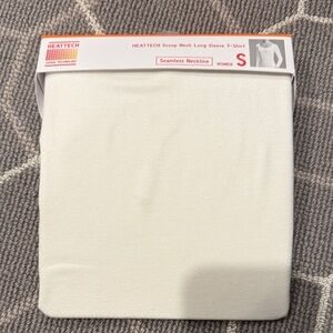 Uniqlo White HEATTECH Scoop Neck Long Sleeve T-Shirt